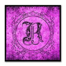Load image into Gallery viewer, Alphabet R Purple Canvas Print Black Frame Kids Bedroom Wall Décor Home Art