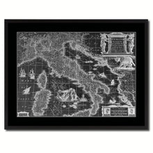 Load image into Gallery viewer, Italy Vintage Monochrome Map Canvas Print, Gifts Picture Frames Home Decor Wall Art