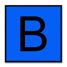 Load image into Gallery viewer, Alphabet B Blue Canvas Print Black Frame Kids Bedroom Wall Décor Home Art