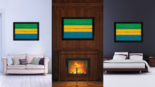 Load image into Gallery viewer, Gabon Country Flag Vintage Canvas Print with Black Picture Frame Home Decor Gifts Wall Art Decoration Artwork