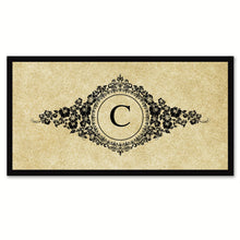 Load image into Gallery viewer, Alphabet Letter C Brown Canvas Print, Black Custom Frame