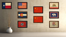 Load image into Gallery viewer, China Country Flag Vintage Canvas Print with Brown Picture Frame Home Decor Gifts Wall Art Decoration Artwork