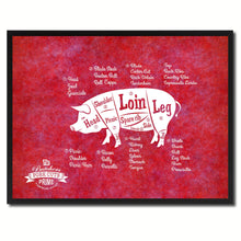 Load image into Gallery viewer, Pork Meat Pig Cuts Butchers Chart Canvas Print Picture Frame Home Decor Wall Art Gifts