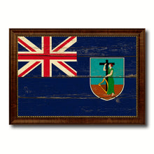 Load image into Gallery viewer, Montserrat Country Flag Vintage Canvas Print with Brown Picture Frame Home Decor Gifts Wall Art Decoration Artwork