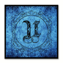 Load image into Gallery viewer, Alphabet U Blue Canvas Print Black Frame Kids Bedroom Wall Décor Home Art