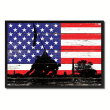 Load image into Gallery viewer, Iwo Jima WWII Veterans Memorial USA Flag Vintage Canvas Print with Picture Frame Home Decor Man Cave Wall Art Collectible Decoration Artwork Gifts
