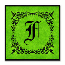 Load image into Gallery viewer, Alphabet F Green Canvas Print Black Frame Kids Bedroom Wall Décor Home Art