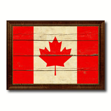 Load image into Gallery viewer, Canada Country Flag Vintage Canvas Print with Brown Picture Frame Home Decor Gifts Wall Art Decoration Artwork
