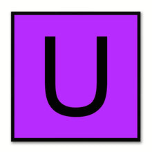 Load image into Gallery viewer, Alphabet U Purple Canvas Print Black Frame Kids Bedroom Wall Décor Home Art
