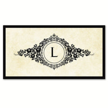 Load image into Gallery viewer, Alphabet Letter L White Canvas Print, Black Custom Frame