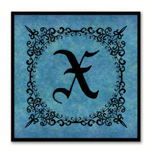 Load image into Gallery viewer, Alphabet X Blue Canvas Print Black Frame Kids Bedroom Wall Décor Home Art