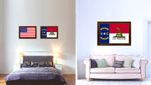 Load image into Gallery viewer, Gadsden Don't Tread On Me North Carolina State Military Flag Canvas Print with Brown Picture Frame Home Decor Wall Art Gift Ideas