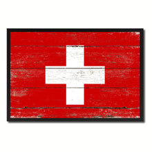 Load image into Gallery viewer, Switzerland Country National Flag Vintage Canvas Print with Picture Frame Home Decor Wall Art Collection Gift Ideas