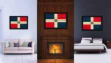 Load image into Gallery viewer, Dominican Republic Country Flag Vintage Canvas Print with Black Picture Frame Home Decor Gifts Wall Art Decoration Artwork