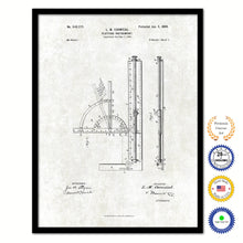 Load image into Gallery viewer, 1900 Plotting Instrument Old Patent Art Print on Canvas Custom Framed Vintage Home Decor Wall Decoration Great for Gifts