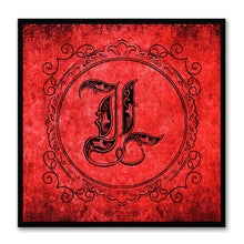 Load image into Gallery viewer, Alphabet L Red Canvas Print Black Frame Kids Bedroom Wall Décor Home Art