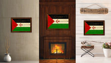 Load image into Gallery viewer, Sahrawi Arab Democratic Republic Country Flag Vintage Canvas Print with Brown Picture Frame Home Decor Gifts Wall Art Decoration Artwork