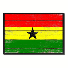 Load image into Gallery viewer, Ghana Country National Flag Vintage Canvas Print with Picture Frame Home Decor Wall Art Collection Gift Ideas