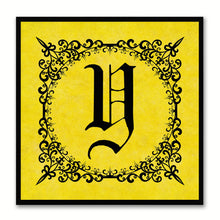 Load image into Gallery viewer, Alphabet Y Yellow Canvas Print Black Frame Kids Bedroom Wall Décor Home Art