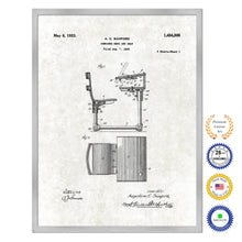 Load image into Gallery viewer, 1923 Combined Desk and Seat Old Patent Art Print on Canvas Custom Framed Vintage Home Decor Wall Decoration Great for Gifts