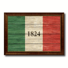 Load image into Gallery viewer, Texas 1824 ALAMO Historical Battle Military Flag Texture Canvas Print with Brown Picture Frame Home Decor Wall Art Gifts