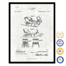 Load image into Gallery viewer, 1897 Sleigh Old Patent Art Print on Canvas Custom Framed Vintage Home Decor Wall Decoration Great for Gifts
