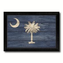 Load image into Gallery viewer, South Carolina State Flag Texture Canvas Print with Black Picture Frame Home Decor Man Cave Wall Art Collectible Decoration Artwork Gifts