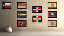 Load image into Gallery viewer, Dominican Republic Country Flag Vintage Canvas Print with Black Picture Frame Home Decor Gifts Wall Art Decoration Artwork
