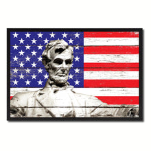 Load image into Gallery viewer, Abraham Lincoln Memorial USA Flag Vintage Canvas Print with Picture Frame Home Decor Man Cave Wall Art Collectible Decoration Artwork Gifts