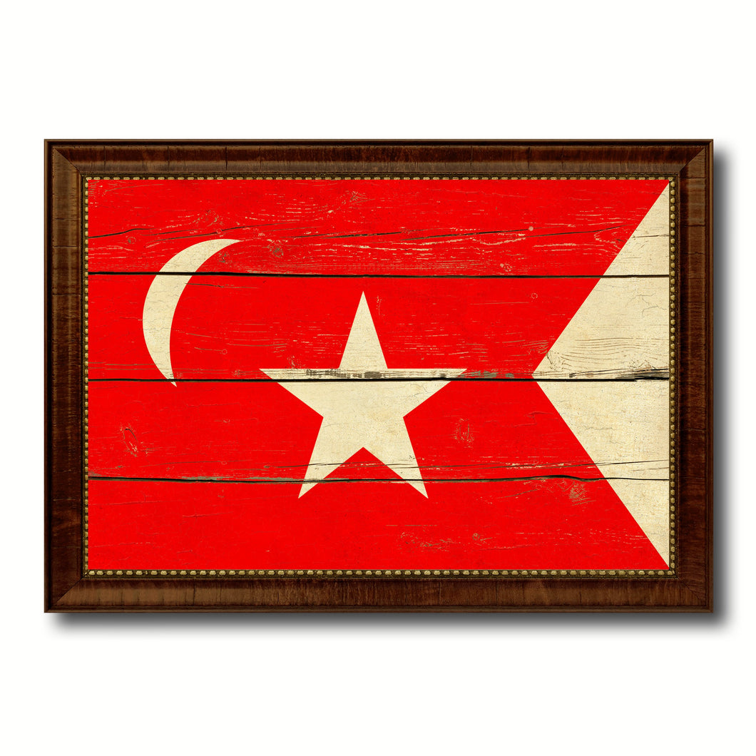 South Carolina Secession US Historical Civil War Military Flag Vintage Canvas Print with Brown Picture Frame Gifts Ideas Home Decor Wall Art Decoration