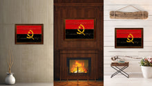Load image into Gallery viewer, Angola Country Flag Vintage Canvas Print with Brown Picture Frame Home Decor Gifts Wall Art Decoration Artwork