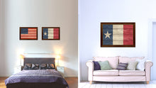 Load image into Gallery viewer, Texas Dodson Historical Flag Texture Canvas Print with Brown Picture Frame Home Decor Wall Art Gifts