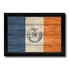 Load image into Gallery viewer, New York City New York State Texture Flag Canvas Print Black Picture Frame