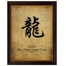 Load image into Gallery viewer, Zodiac Dragon Horoscope Character Canvas Print Brown Picture Frame Home Decor Wall Art Gift Ideas