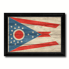 Load image into Gallery viewer, Ohio State Flag Texture Canvas Print with Black Picture Frame Home Decor Man Cave Wall Art Collectible Decoration Artwork Gifts