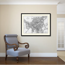 Load image into Gallery viewer, Asia Vintage B&W Map Canvas Print, Picture Frame Home Decor Wall Art Gift Ideas