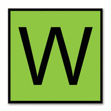 Load image into Gallery viewer, Alphabet W Green Canvas Print Black Frame Kids Bedroom Wall Décor Home Art