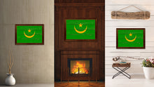 Load image into Gallery viewer, Mauritania Country Flag Vintage Canvas Print with Brown Picture Frame Home Decor Gifts Wall Art Decoration Artwork