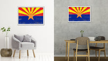 Load image into Gallery viewer, Arizona State Flag Shabby Chic Gifts Home Decor Wall Art Canvas Print, White Wash Wood Frame