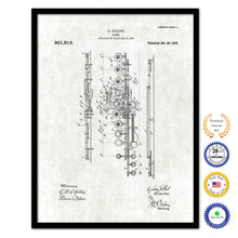 Load image into Gallery viewer, 1908 Flute Old Patent Art Print on Canvas Custom Framed Vintage Home Decor Wall Decoration Great for Gifts