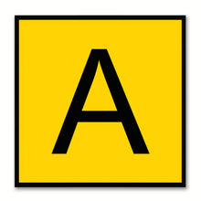 Load image into Gallery viewer, Alphabet A Yellow Canvas Print Black Frame Kids Bedroom Wall Décor Home Art