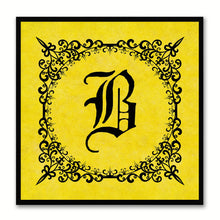 Load image into Gallery viewer, Alphabet B Yellow Canvas Print Black Frame Kids Bedroom Wall Décor Home Art