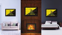Load image into Gallery viewer, Gadsden Don't Tread on Me Military Flag Texture Canvas Print with Black Picture Frame Gift Ideas Home Decor Wall Art