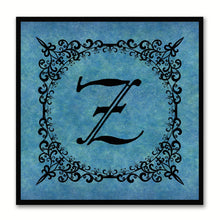 Load image into Gallery viewer, Alphabet Z Blue Canvas Print Black Frame Kids Bedroom Wall Décor Home Art