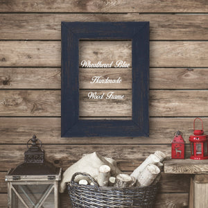 Wheathered Blue Shabby Chic Home Decor Custom Frame Great for Farmhouse Vintage Rustic Wood Picture Frame