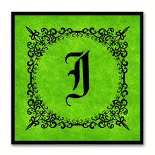 Load image into Gallery viewer, Alphabet I Green Canvas Print Black Frame Kids Bedroom Wall Décor Home Art