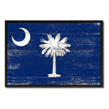 Load image into Gallery viewer, South Carolina State Flag Vintage Canvas Print with Black Picture Frame Home DecorWall Art Collectible Decoration Artwork Gifts
