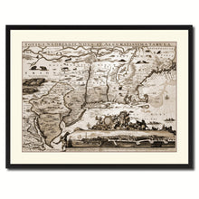 Load image into Gallery viewer, New England Vintage Sepia Map Canvas Print, Picture Frame Gifts Home Decor Wall Art Decoration