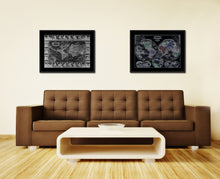 Load image into Gallery viewer, Geographic Vintage Monochrome Map Canvas Print, Gifts Picture Frames Home Decor Wall Art