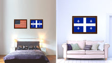 Load image into Gallery viewer, Quebec City Canada Flag Canvas Print Brown Picture Frame